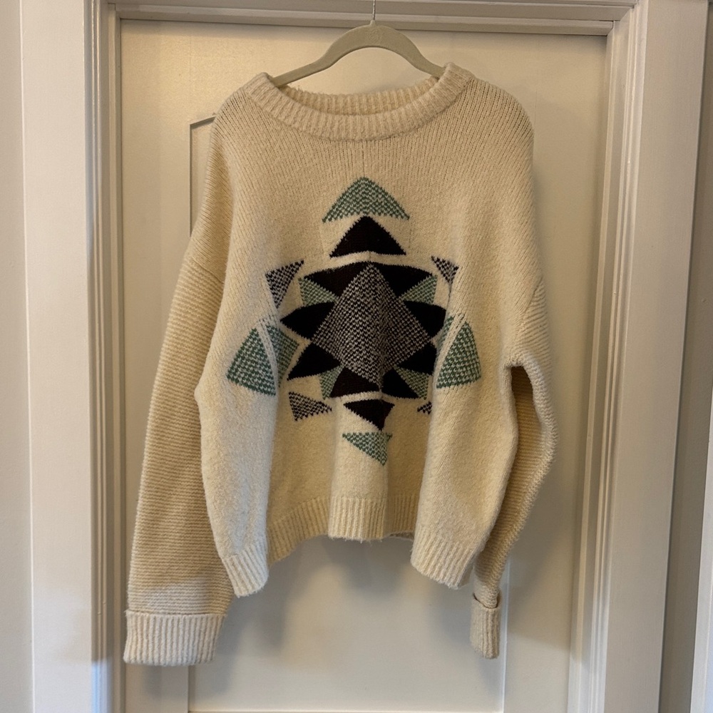 Cozy Cream Geometric Sweater